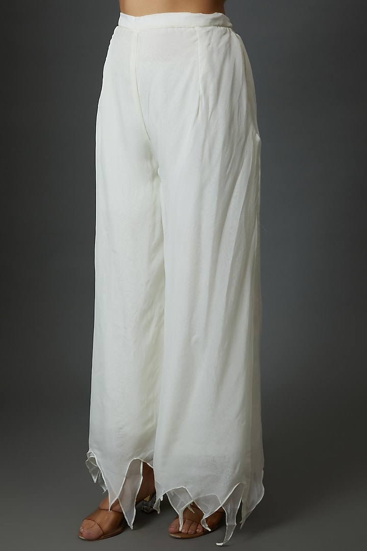 Ivory Organza Wedding Sharara Set by 28 Threads at Pernia's Pop Up Shop