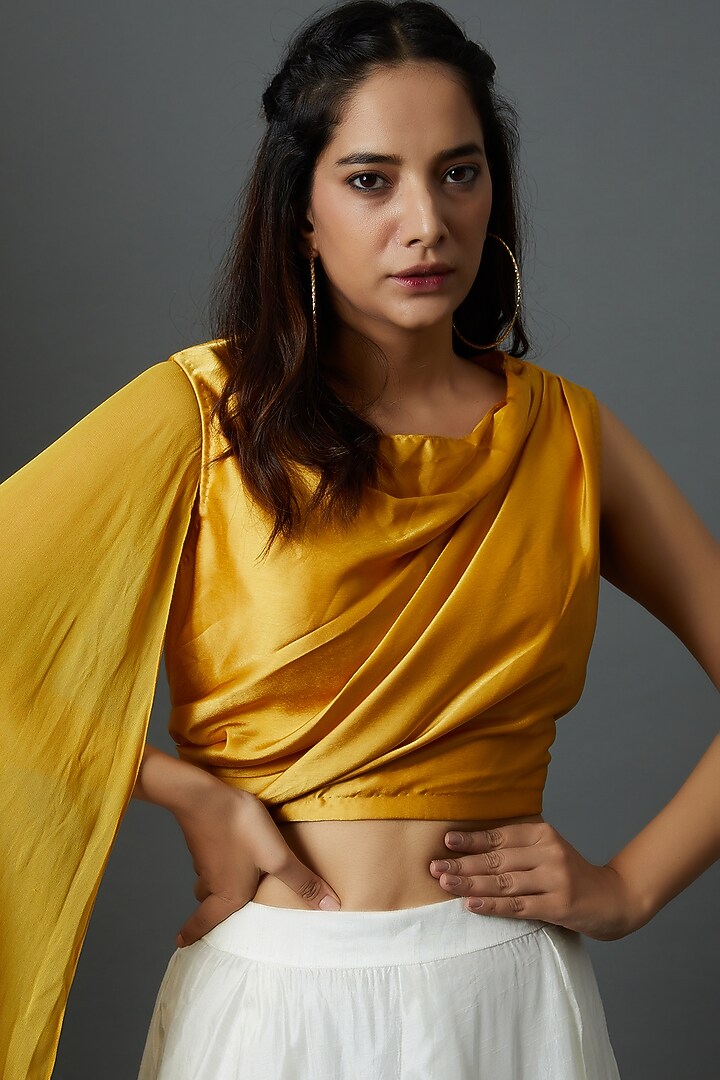 Ivory Satin & Silk Embroidered Skirt Set by 28 Threads at Pernia's Pop Up Shop