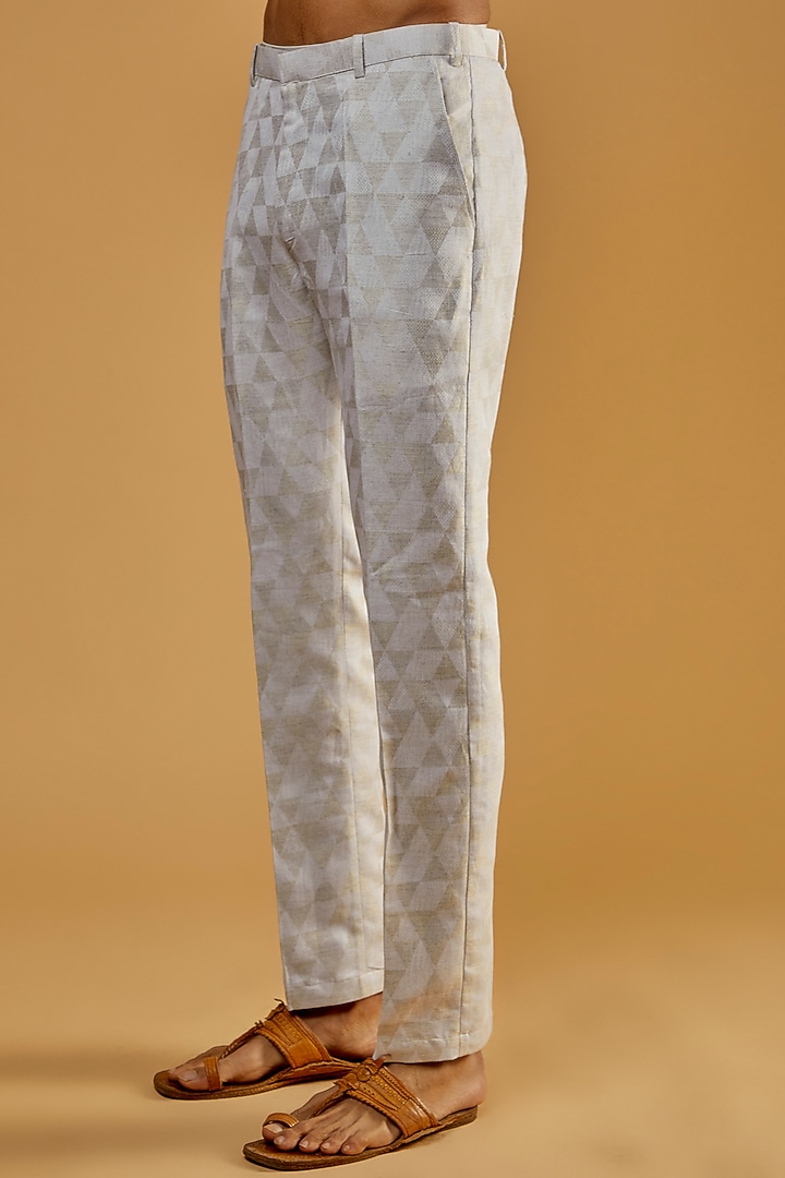 Grey Hemp & Cotton Blend Embroidered Kurta Set by The Harra Label at Pernia's Pop Up Shop