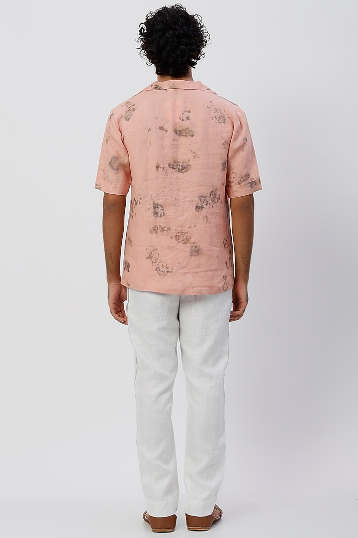 Pink Pure Hemp Digital Floral Printed Party Wear Shirt by The Harra Label at Pernia's Pop Up Shop