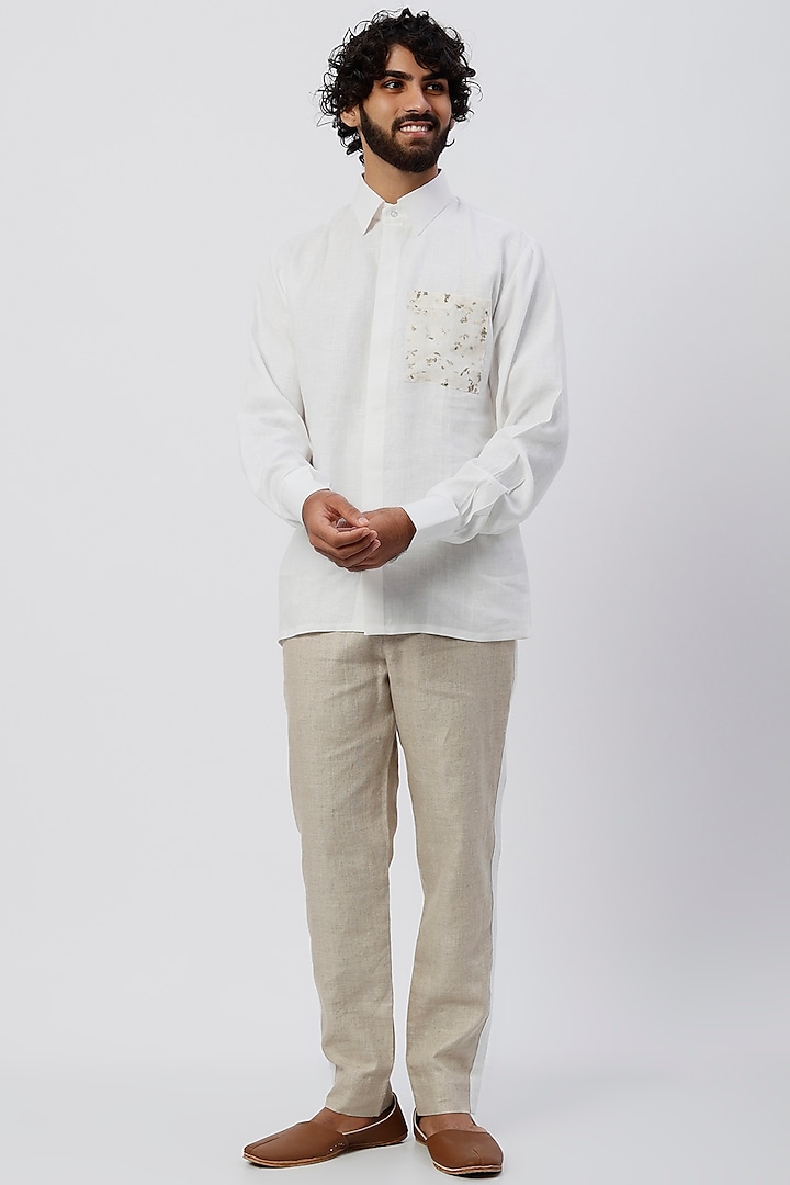White Printed Shirt by The Harra Label