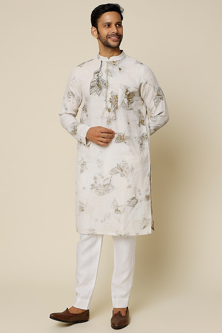 White Embroidered Kurta by The Harra Label