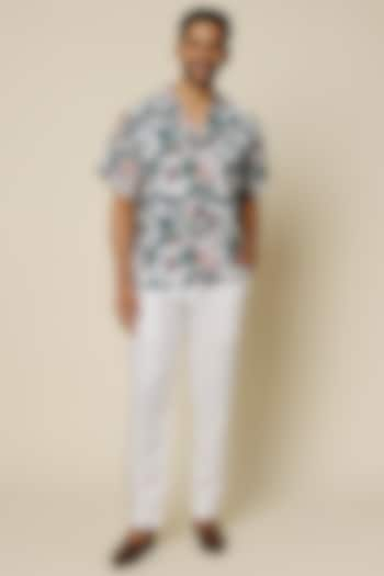 Multi-Colored Hemp Floral Digital Printed Shirt by The Harra Label