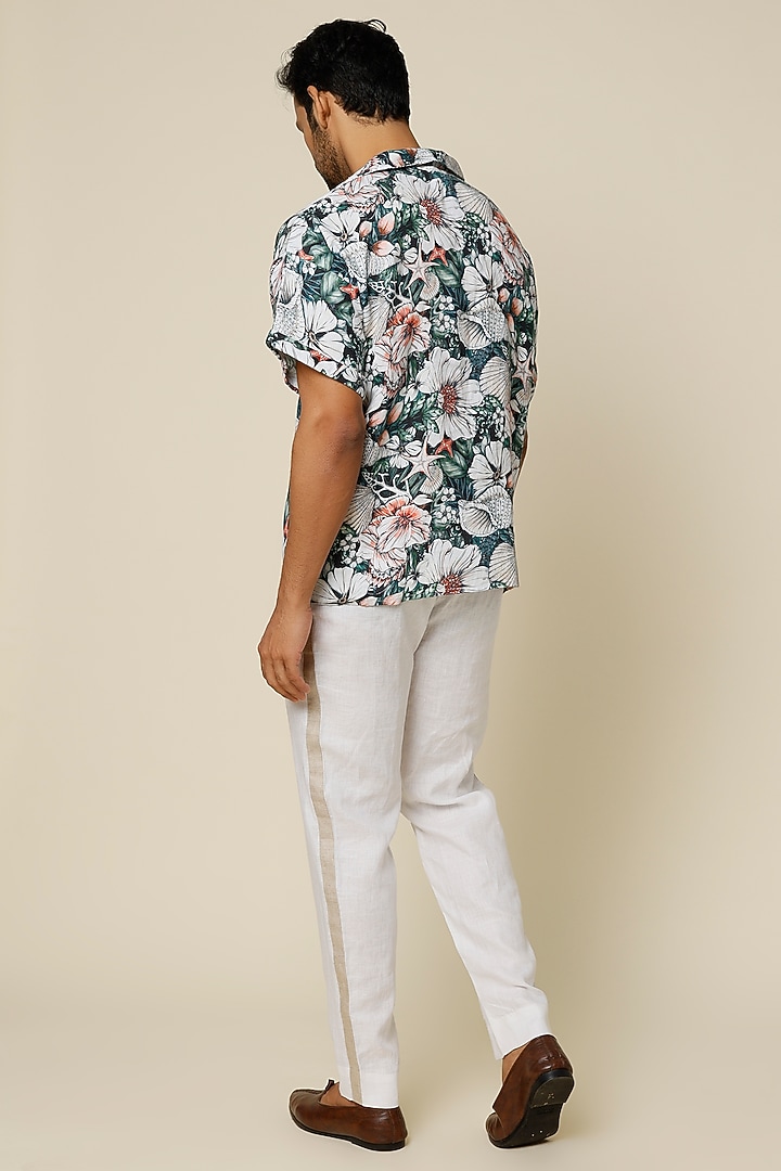 Multi-Colored Hemp Floral Digital Printed Party Wear Shirt by The Harra Label at Pernia's Pop Up Shop