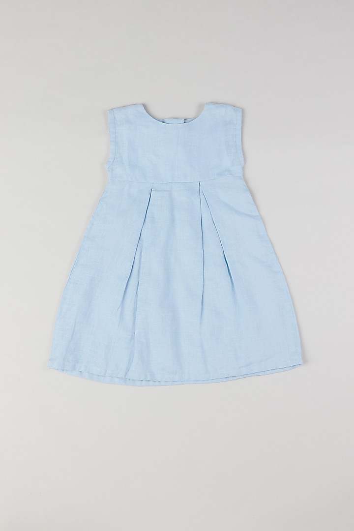 Powder Blue Linen Dress Design by THE HAPPY POLKA at Pernia's Pop Up ...