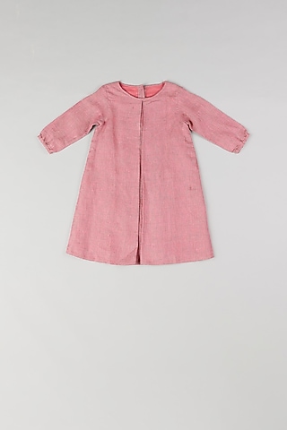 Pink & Grey Double Shaded Dress by THE HAPPY POLKA