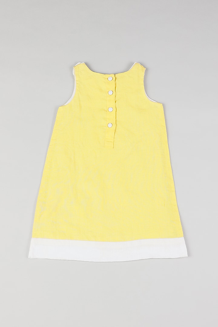 Yellow Linen Knee-Length Dress by THE HAPPY POLKA at Pernia's Pop Up Shop