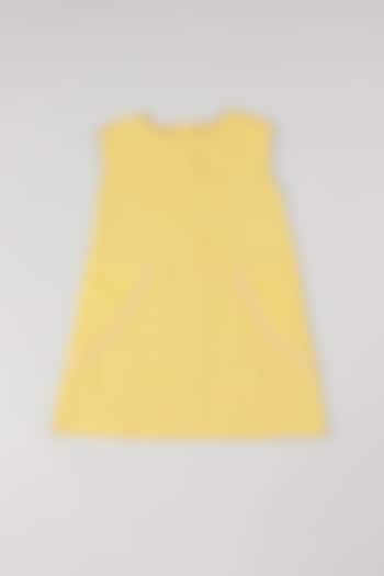 Mustard Linen Knee-Length Dress by THE HAPPY POLKA