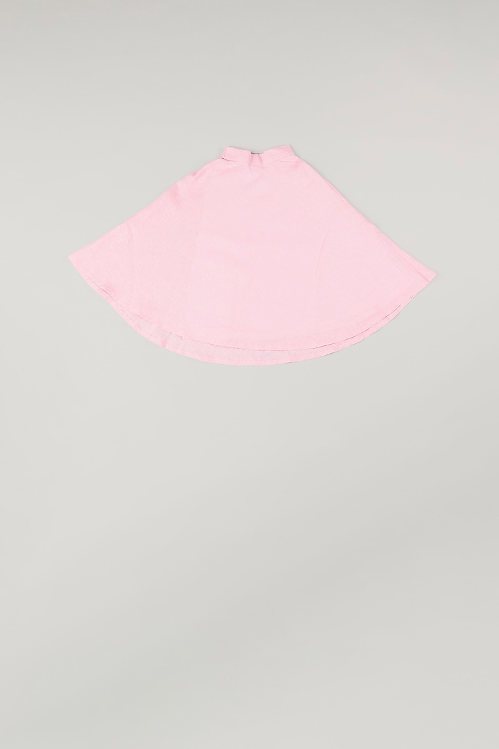 Blush Pink Linen Lehenga Set by THE HAPPY POLKA at Pernia's Pop Up Shop