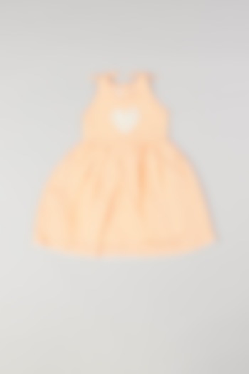 Peach Knee-Length Dress by THE HAPPY POLKA