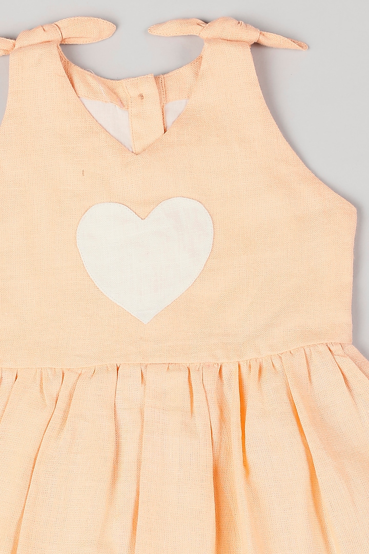Peach Knee-Length Dress by THE HAPPY POLKA at Pernia's Pop Up Shop