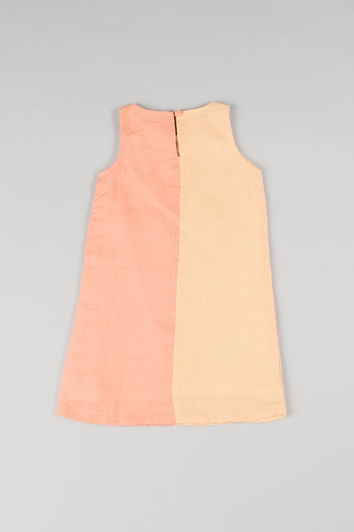 Pastel Orange & Peach Color-Blocked Dress by THE HAPPY POLKA at Pernia's Pop Up Shop