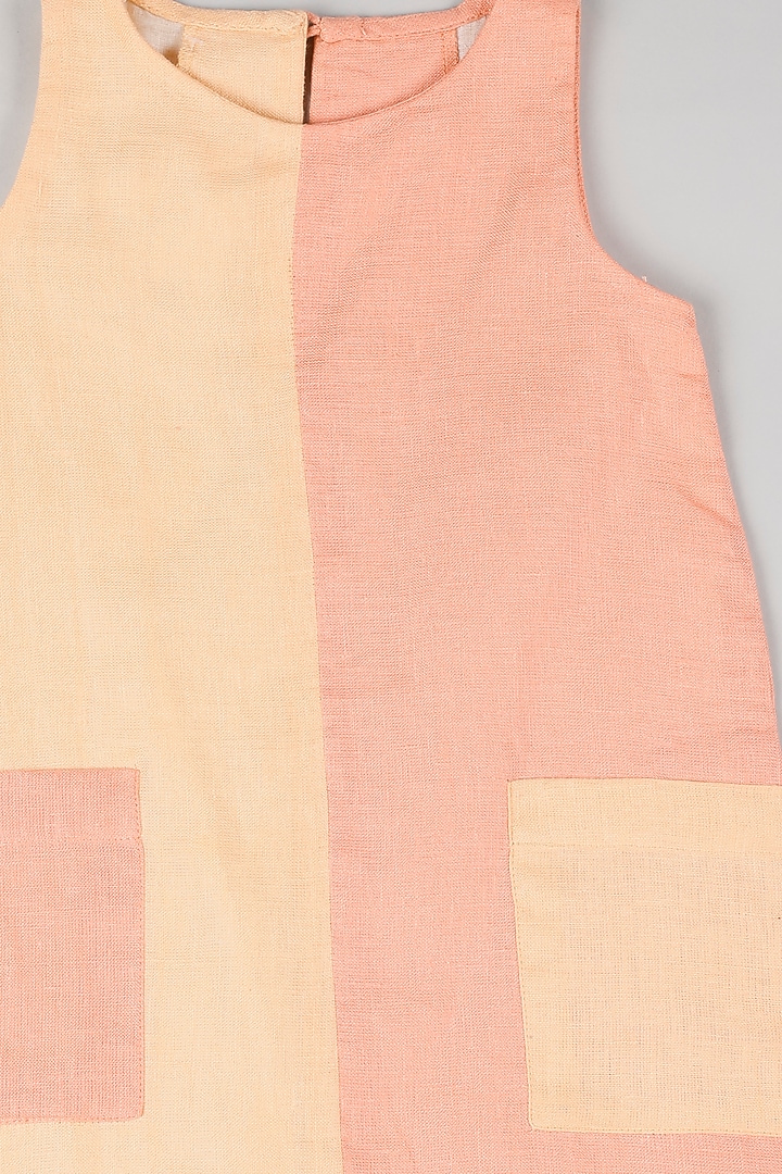 Pastel Orange & Peach Color-Blocked Dress by THE HAPPY POLKA at Pernia's Pop Up Shop