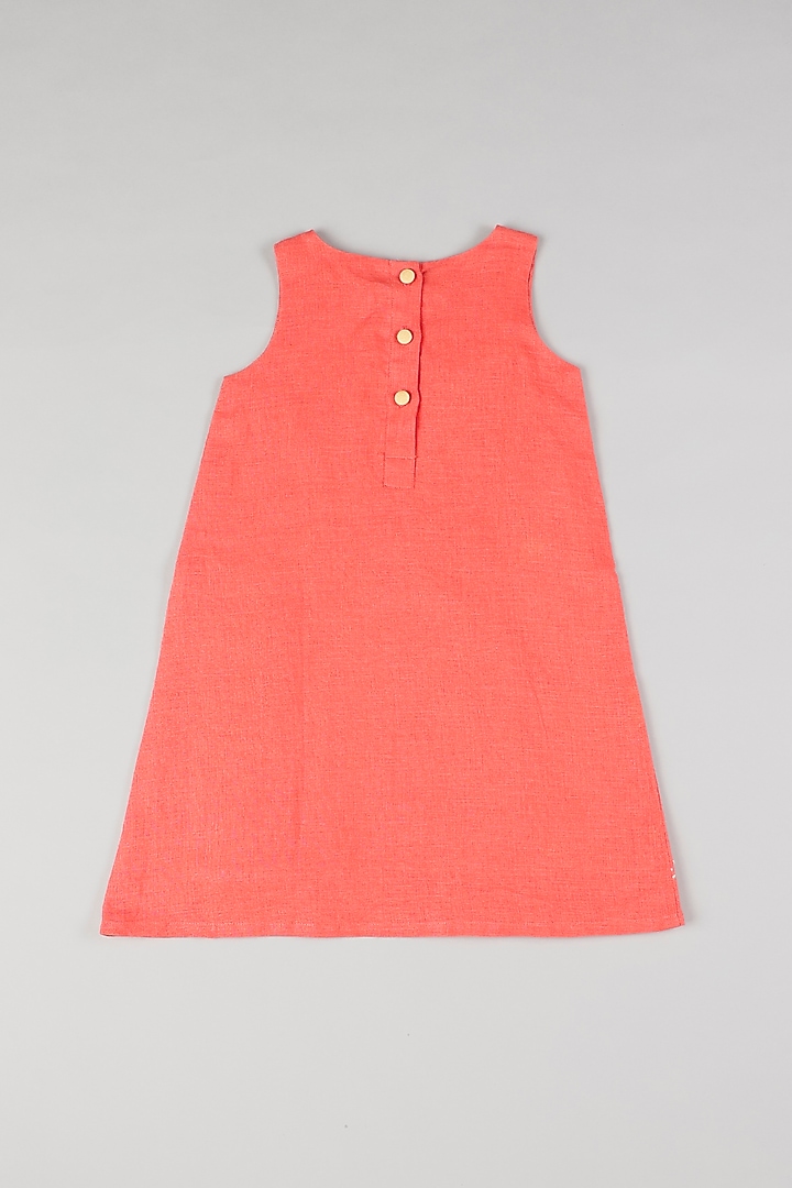 Peach Embroidered Dress by THE HAPPY POLKA at Pernia's Pop Up Shop
