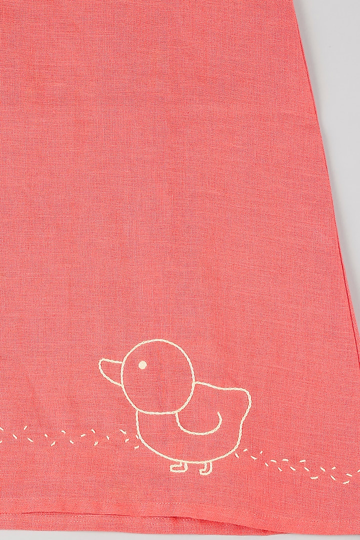 Peach Embroidered Dress by THE HAPPY POLKA at Pernia's Pop Up Shop