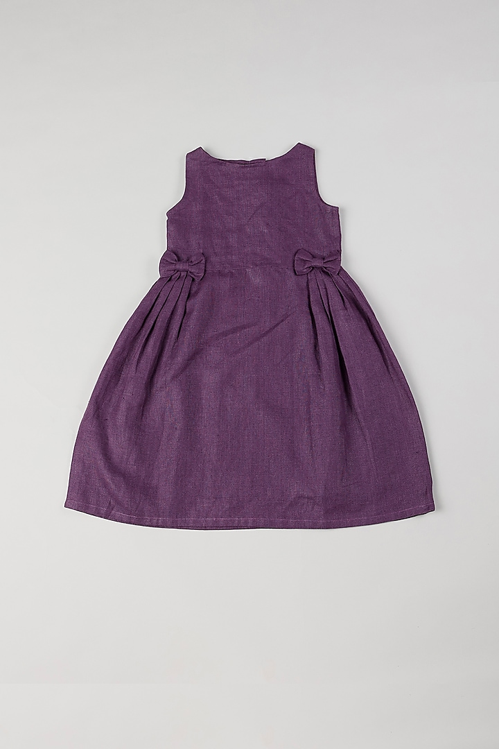 Purple Linen Dress by THE HAPPY POLKA