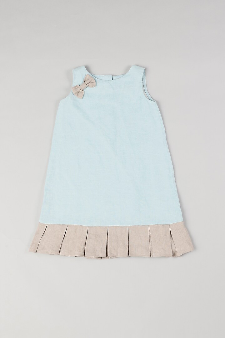 Pale Blue Linen Dress by THE HAPPY POLKA