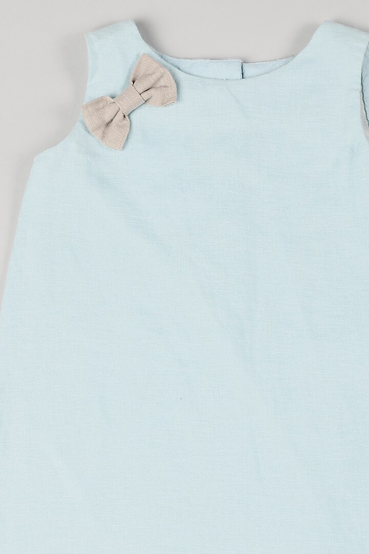 Pale Blue Linen Dress by THE HAPPY POLKA at Pernia's Pop Up Shop