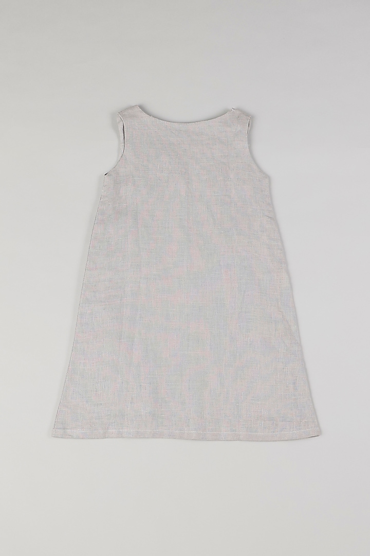 Steel Grey Embroidered Dress by THE HAPPY POLKA at Pernia's Pop Up Shop