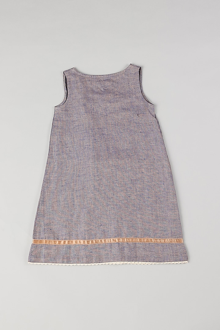 Grey Linen A-Line Dress by THE HAPPY POLKA at Pernia's Pop Up Shop
