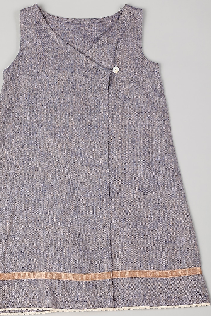 Grey Linen A-Line Dress by THE HAPPY POLKA at Pernia's Pop Up Shop