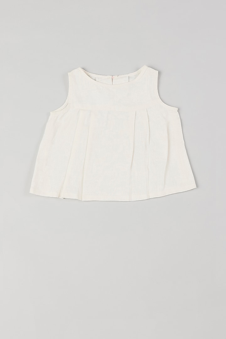 Off-White Linen Top by THE HAPPY POLKA