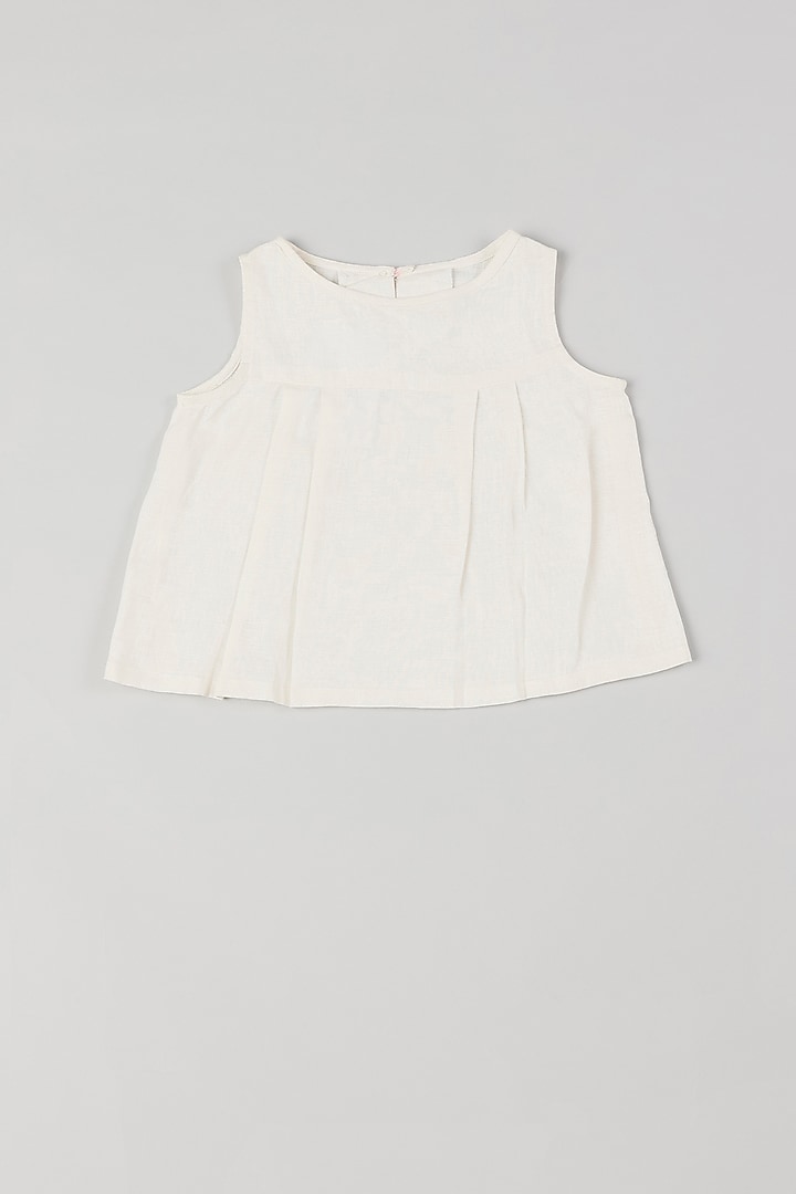 Off-White Linen Top by THE HAPPY POLKA at Pernia's Pop Up Shop