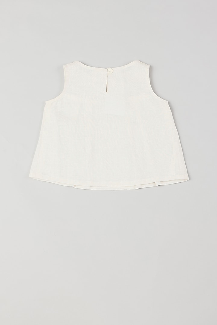 Off-White Linen Top by THE HAPPY POLKA at Pernia's Pop Up Shop