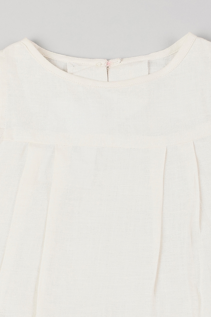 Off-White Linen Top by THE HAPPY POLKA at Pernia's Pop Up Shop