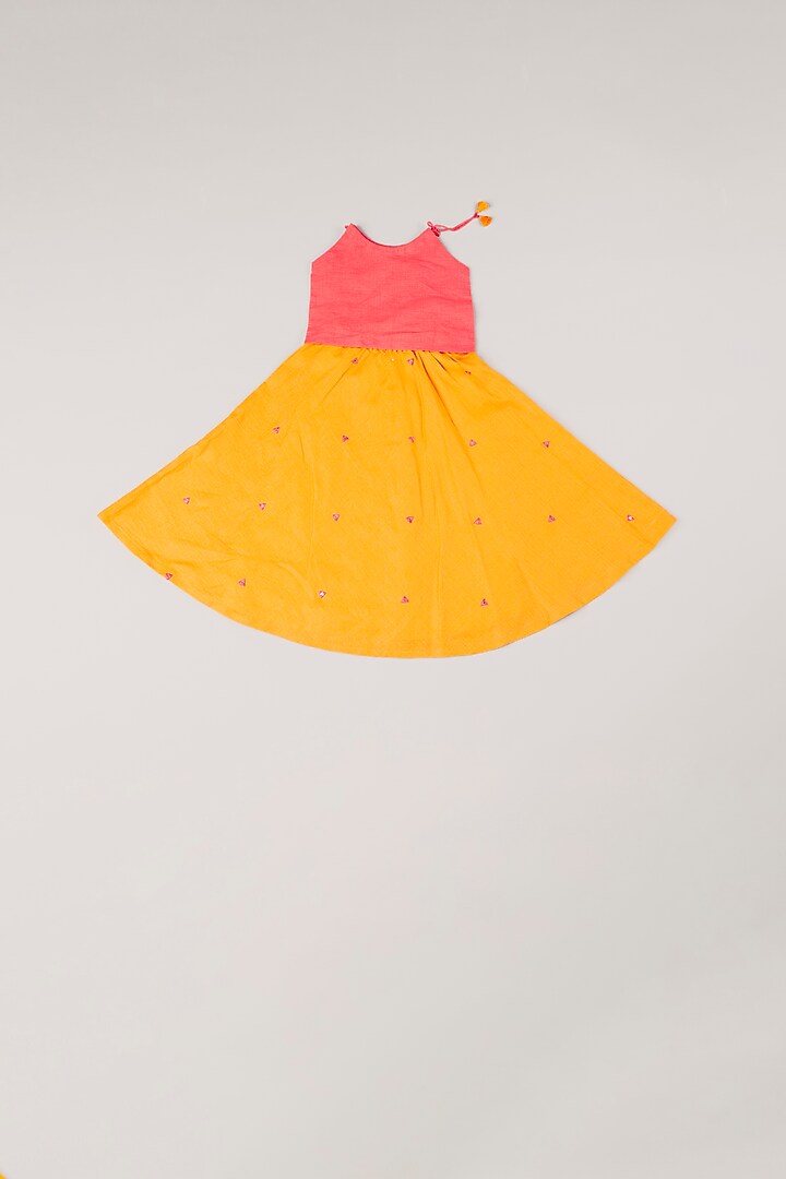 Yellow Embroidered Lehenga Set by THE HAPPY POLKA at Pernia's Pop Up Shop