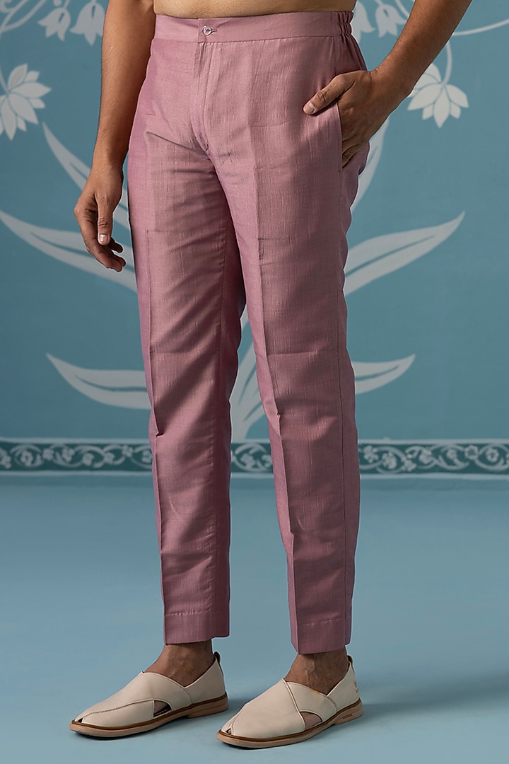 Onion Pink Cotton Silk Embroidered Indowestern Set For Boys by The Ethnic Co Kids at Pernia's Pop Up Shop
