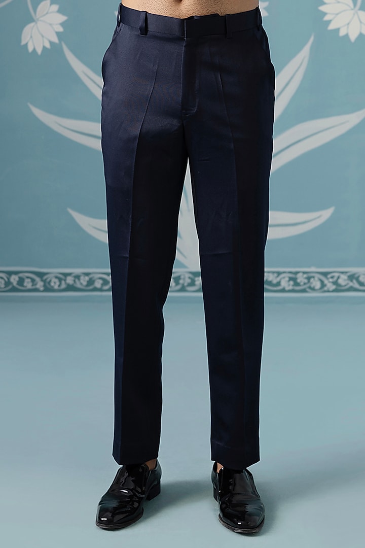 Dark Blue Imported Indowestern Set For Boys by The Ethnic Co Kids at Pernia's Pop Up Shop