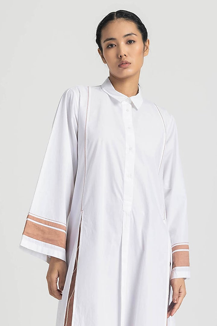 White Cotton Poplin Tunic Set by Three at Pernia's Pop Up Shop