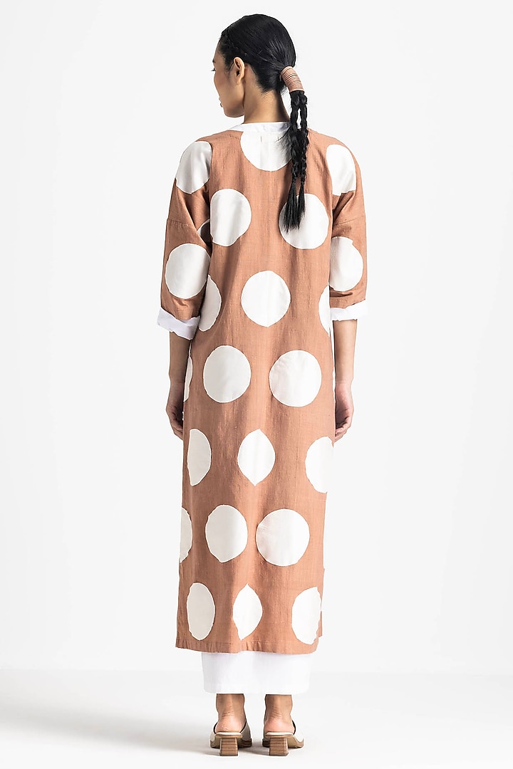 Champagne Cotton Poplin Applique Tunic Set by Three at Pernia's Pop Up Shop