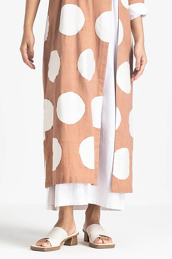 Champagne Cotton Poplin Applique Tunic Set by Three at Pernia's Pop Up Shop