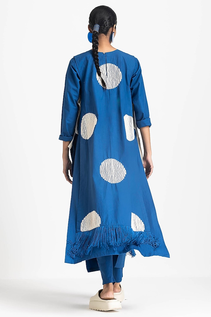 Electric Blue Cotton Poplin Overlay Tunic Set by Three at Pernia's Pop Up Shop