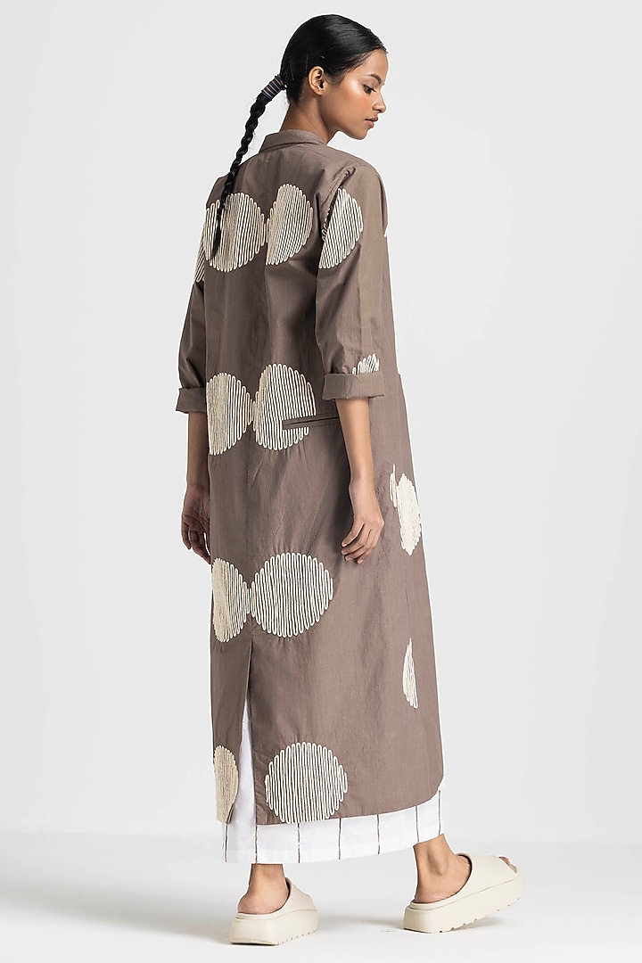 Cedar Cotton Poplin Embroidered Overlay Jacket Set by Three at Pernia's Pop Up Shop