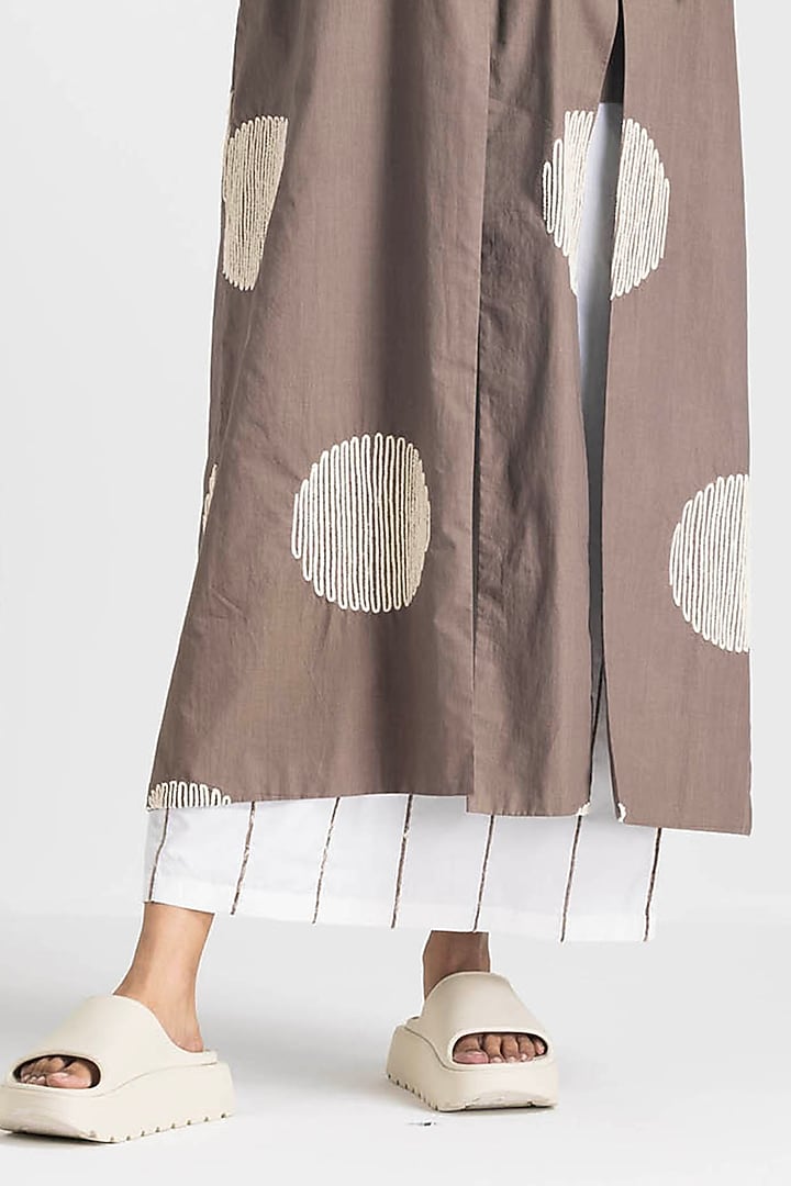 Cedar Cotton Poplin Embroidered Overlay Jacket Set by Three at Pernia's Pop Up Shop