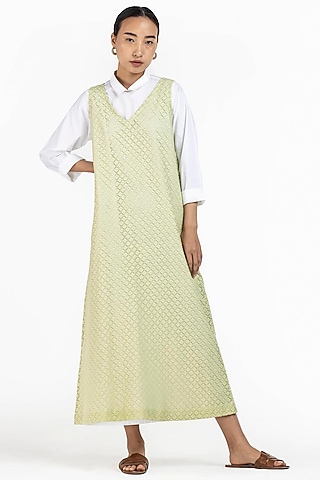 Pale Lime Lace Dress by Three