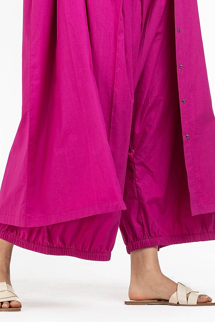 Hot Pink Poplin Jacket Set by Three at Pernia's Pop Up Shop