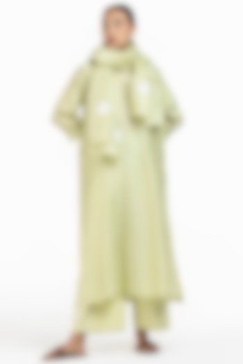 Pale Lime Chanderi Tunic Set by Three at Pernia's Pop Up Shop