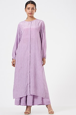 Lavender Striped Jacket Set by Three