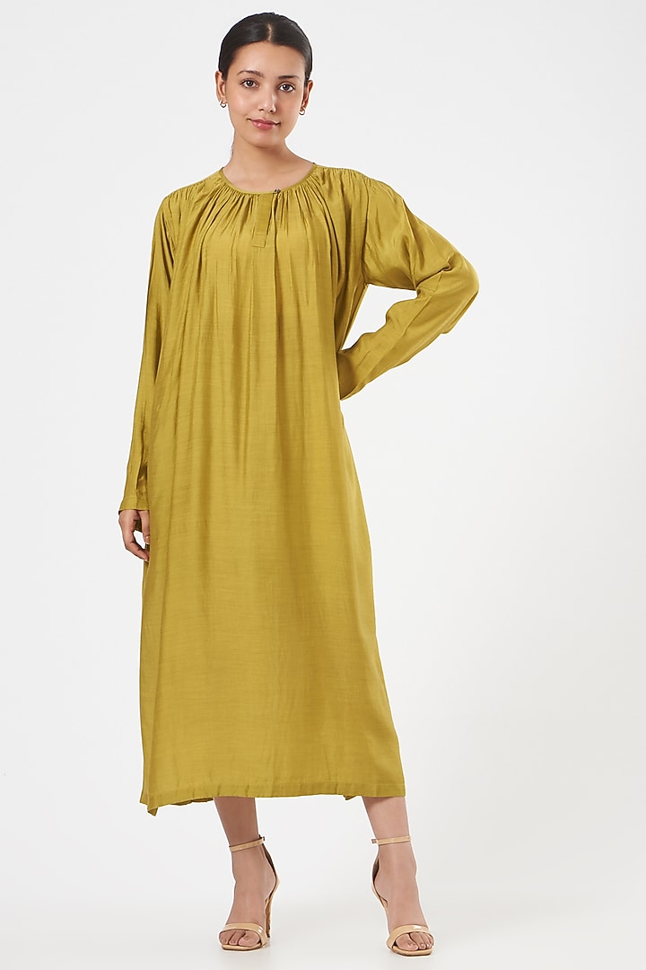 Lime Bemberg Summer Dress by Three at Pernia's Pop Up Shop