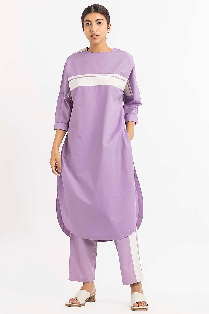Lavender Cotton Poplin Panelled Tunic by Three at Pernia's Pop Up Shop