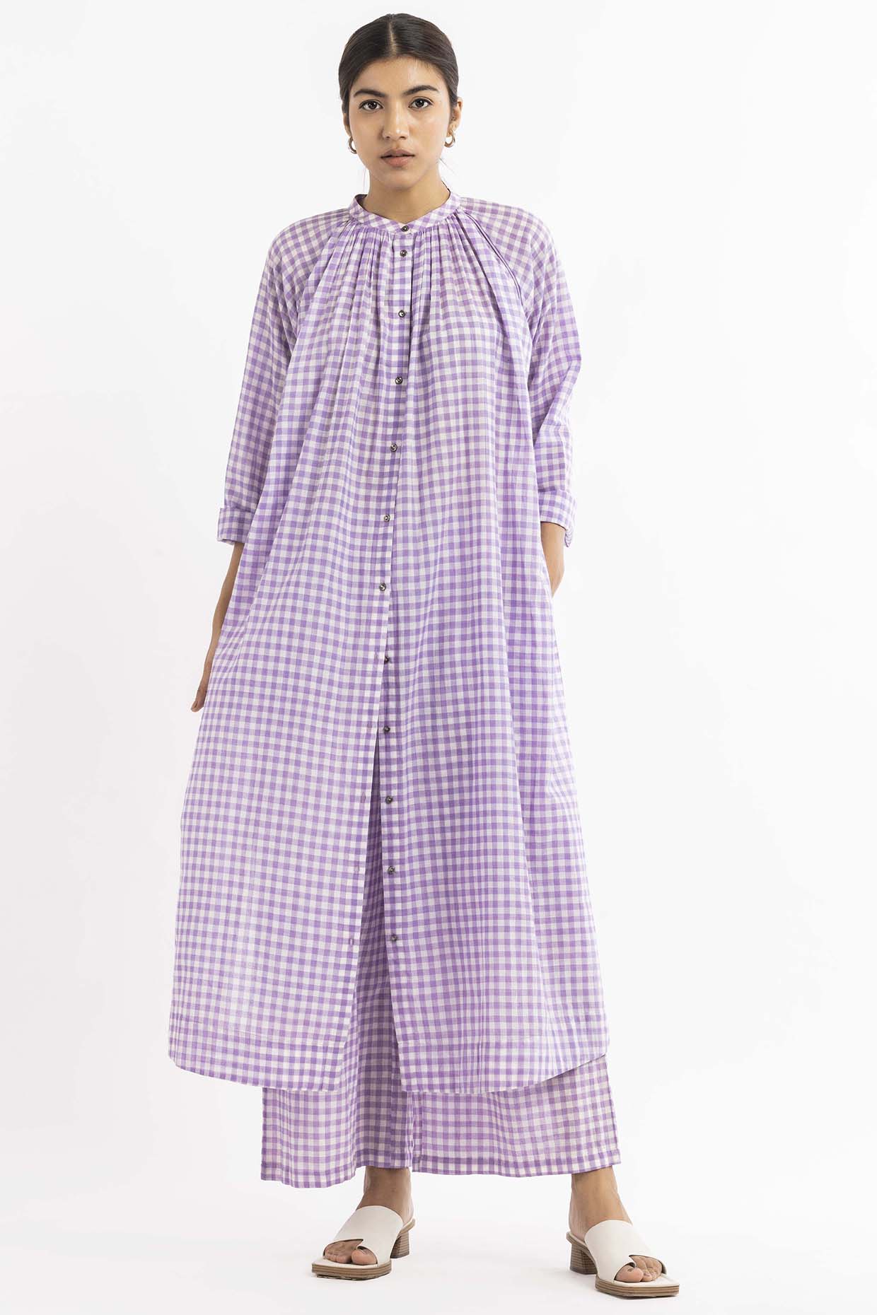Heavy Rayon With Handwork Lavender Tunic