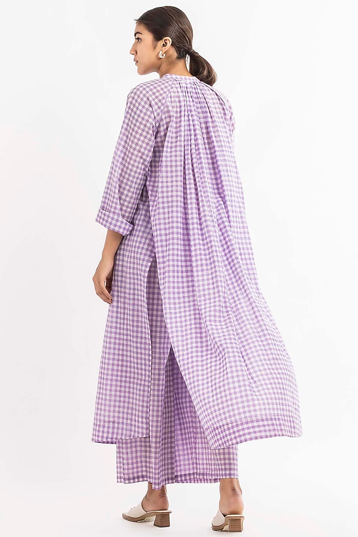 Lavender Handwoven Cotton Tunic by Three at Pernia's Pop Up Shop