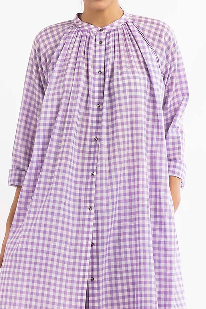 Lavender Handwoven Cotton Tunic by Three at Pernia's Pop Up Shop