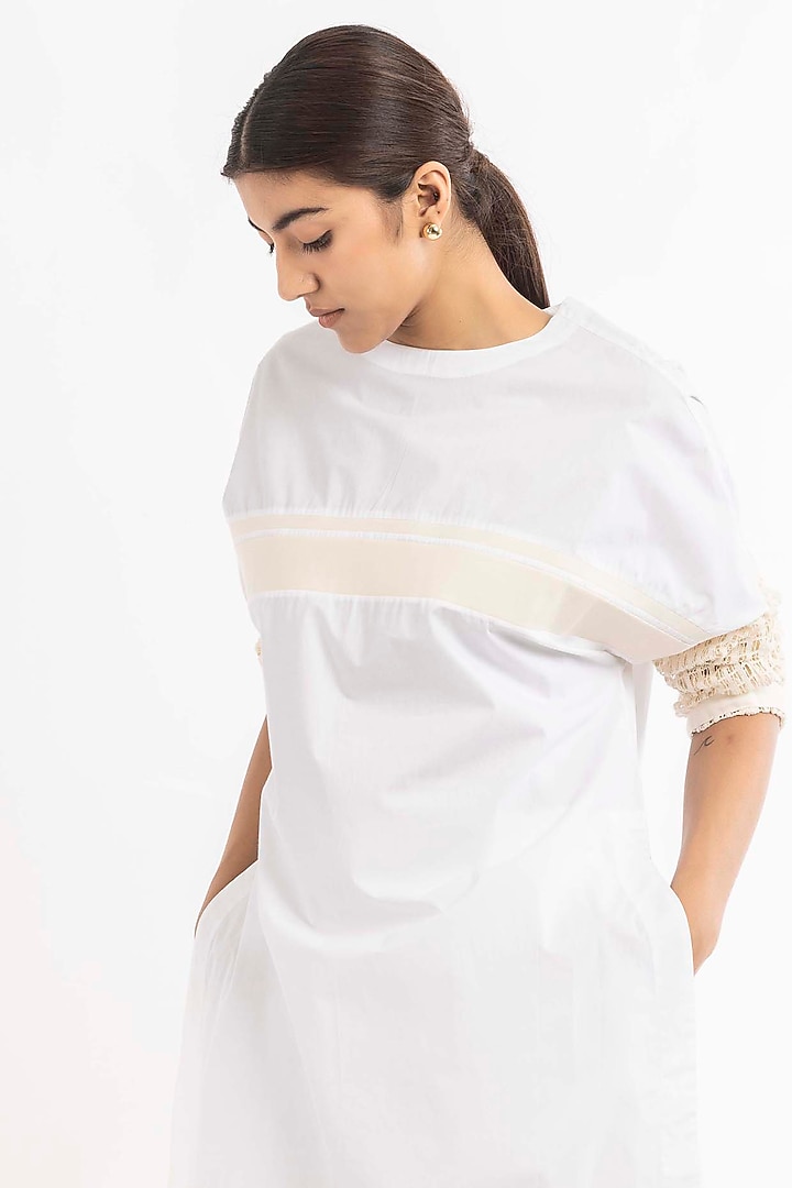 White Cotton Poplin Tunic by Three at Pernia's Pop Up Shop
