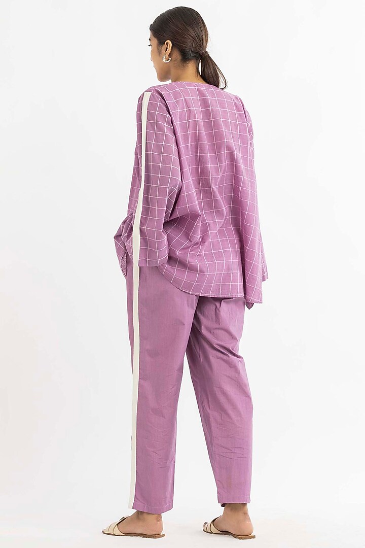 Mauve Poplin Pants by Three at Pernia's Pop Up Shop