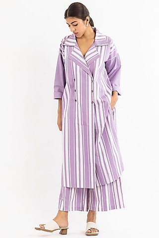 Lavender Printed Pants by Three